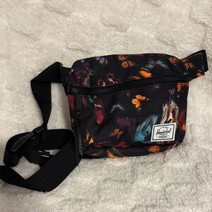 Herschel Supply Co. Black Crossbody Bag with Multicolor Butterfly Print